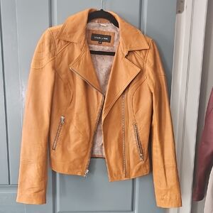 Black Rivet Tan Leather Jacket